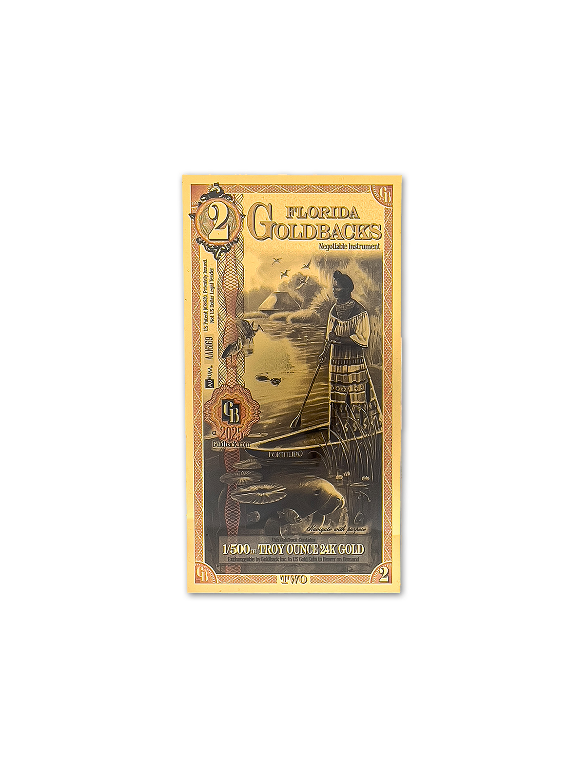 2 Florida Goldback Note