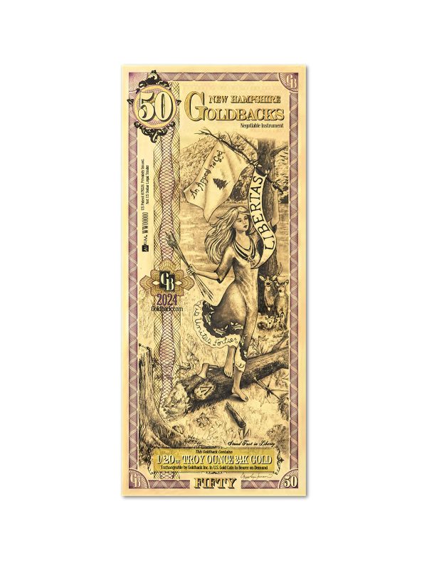 50 New Hampshire Goldback Note