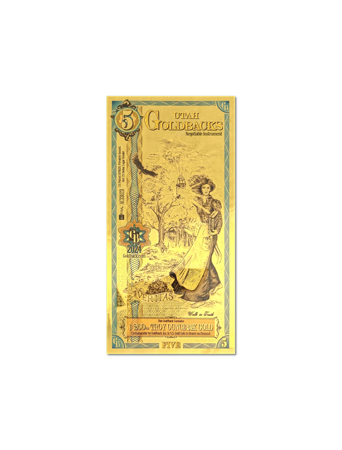 5 Utah Goldback Note