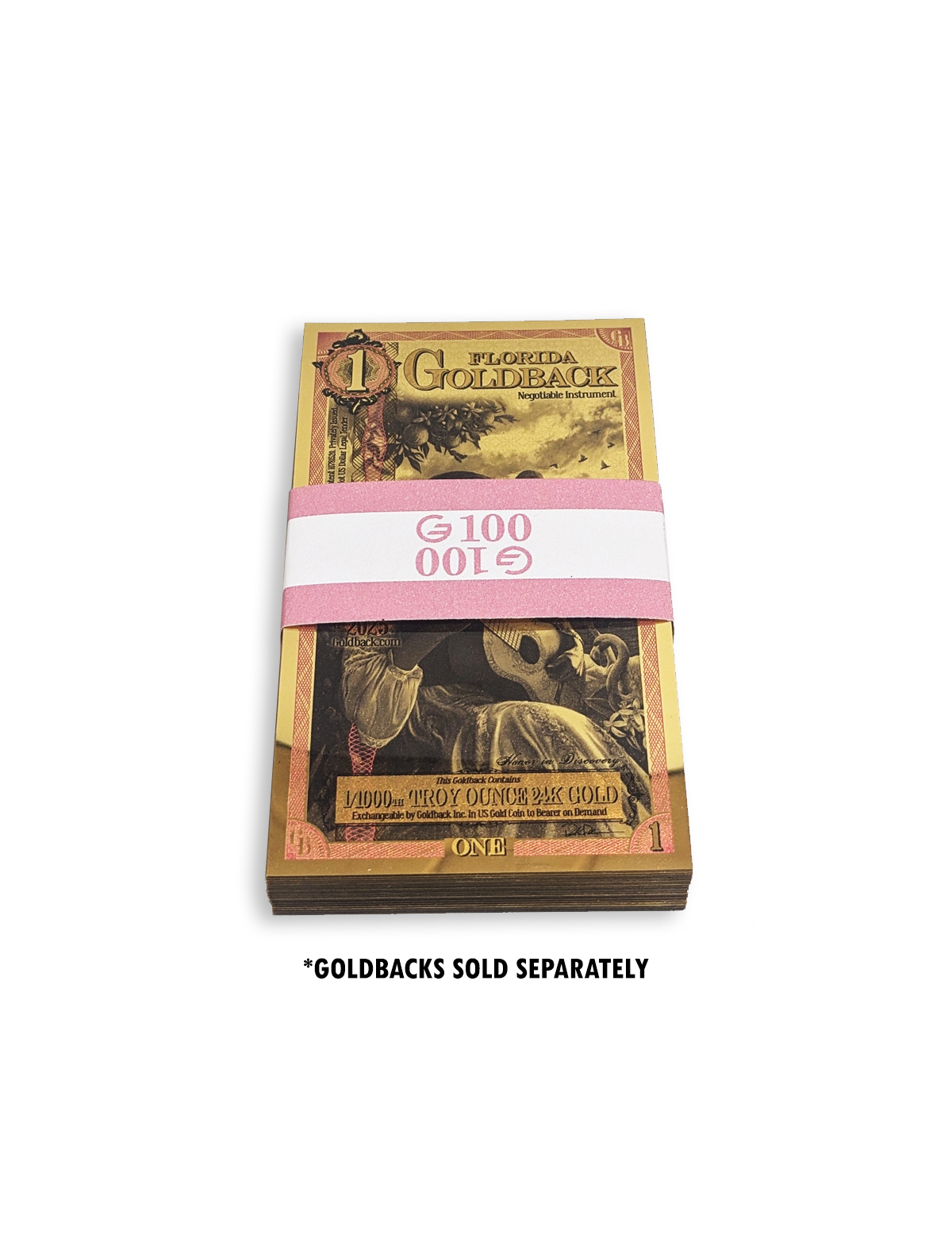 Goldback Band for 1 Goldback Notes (10-pack) - Peach State Metals